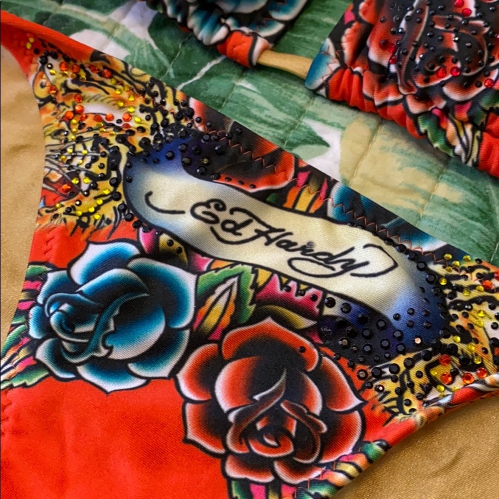 Ed Hardy Bikini size M orange Tiger